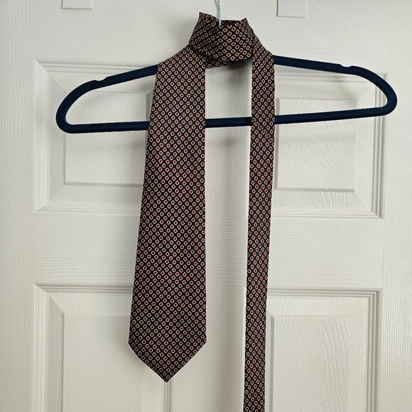 Rene Chagal Hand Made Red, Yellow & Black Tie, Geometrical Pattern - Picture 6 of 10